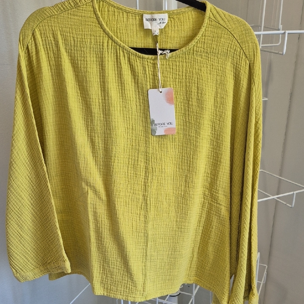 Golden Lime Women's Gauze Top